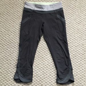 Authentic Lululemon size 4 chase me Crop grey